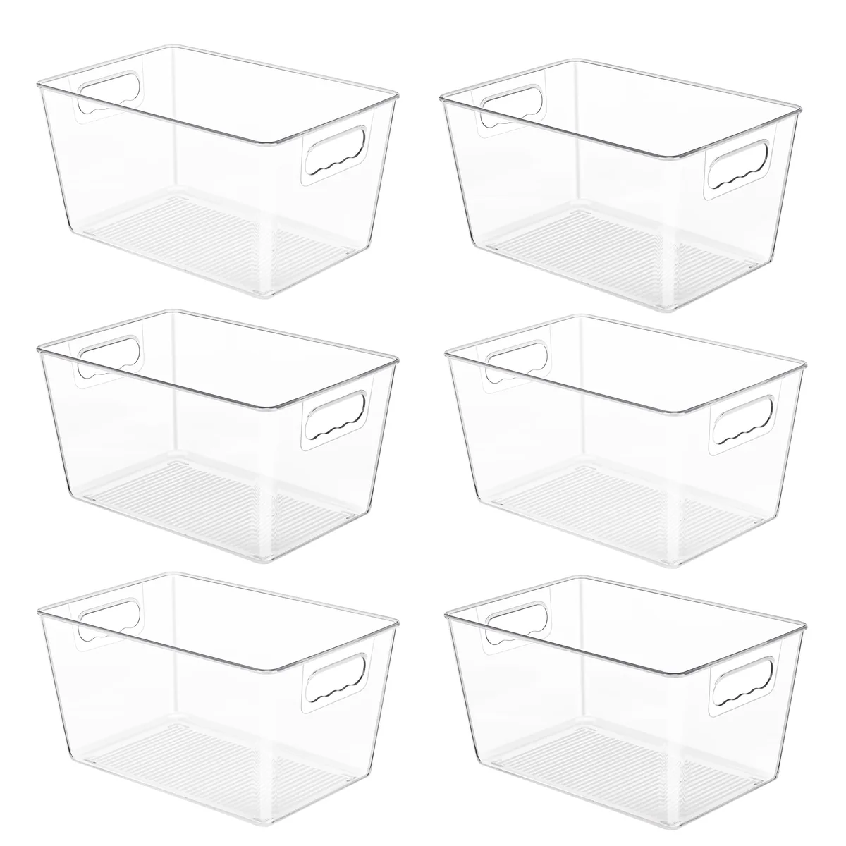 YIHONG 6 Pack Clear Pantry Organizer Bins